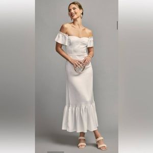 Francesca’s Phoebe Off the Shoulder Satin Wedding Dress